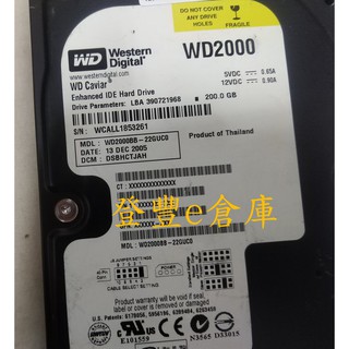 【登豐e倉庫】 YF945 WD2000BB-22GUC0 200G IDE 硬碟