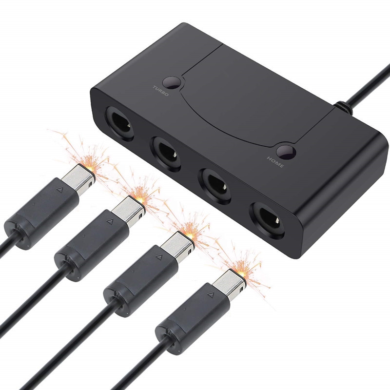 三合一switch Wii U Pc轉換器ngc手柄轉switch Gc轉wiiu Ngc轉pc 游戲周邊配件 蝦皮購物