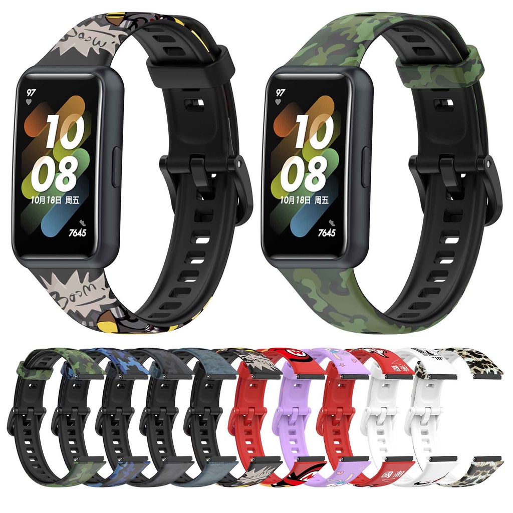 適用於華為 Band 7 智能手鍊腕帶運動錶帶的矽膠錶帶, 適用於 Huawei Band7 錶帶