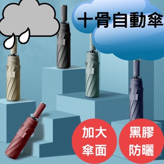 【臺灣現貨供應】防風摺疊自動傘 十骨傘 十骨雨傘 雨傘 自動摺疊傘 自動傘 摺疊傘 防風遮陽傘 遮陽傘