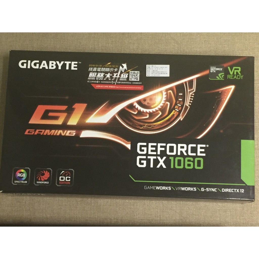 【9成新】【可刷卡】GTX 1060 G1 Gaming 6G 顯示卡