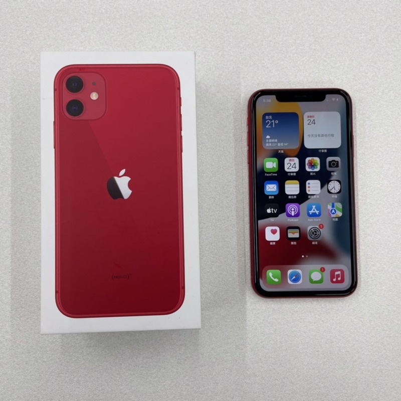 iPhone 11 💥大容量256G ）漂亮二手、手機紅色 .盒裝+全新手機殼.傳輸線，功能正常