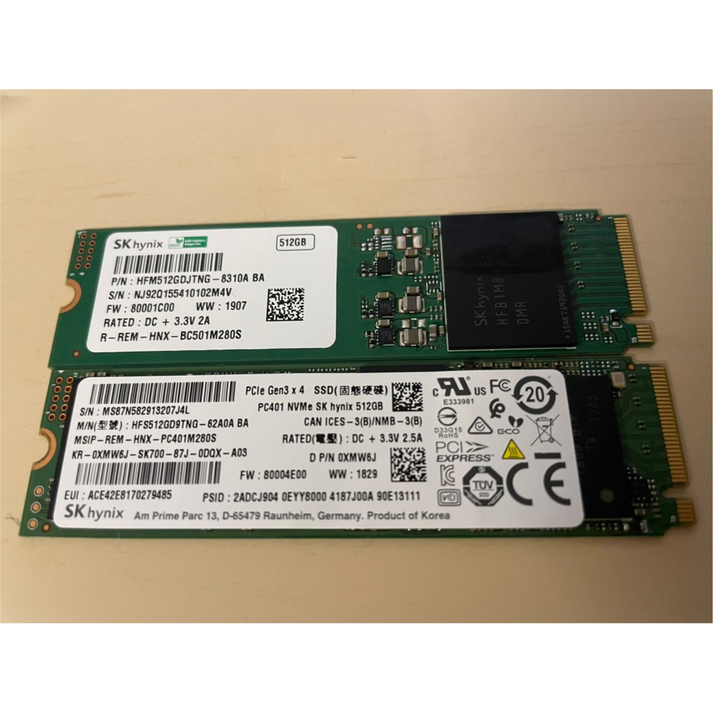 SK hynix 海力士 HFS512GD9TNG  PC401 512GB PCIE M.2 NVMe  SSD