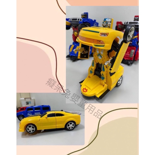 變形金剛玩具車 投影(紅藍色) 聲光車  音樂車 模型車 電動車 玩具車 大黃蜂 悍馬車 #癡呆兔嬰童用品小舖