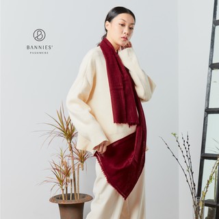 酒紅｜窄版素面系列 圍巾/披肩 BANNIES 喀什米爾圍巾 手工 尼泊爾 羊絨 披肩/圍巾 專櫃品牌