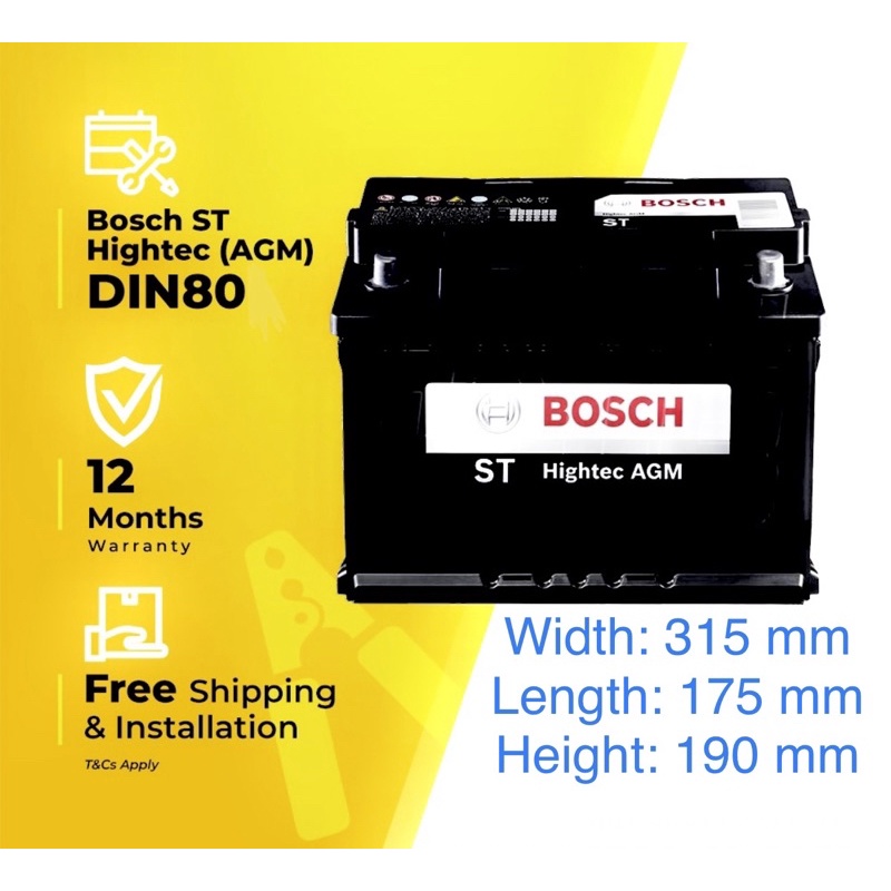 【BOSCH 博世】Bosch AGM 80ah LN4 雙B汽車電瓶 歐規車電瓶