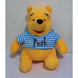 Disney Pooh 小熊維尼 玩偶/娃娃(條紋帽T款)12吋