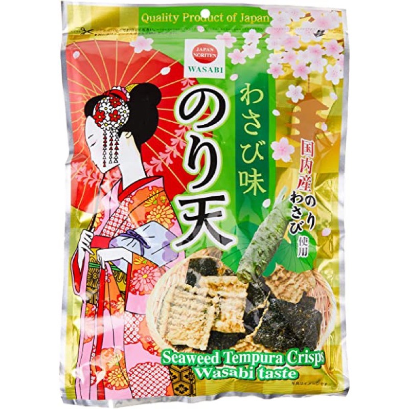 日本 丸嘉 MARUKA 海苔天婦羅餅 芥末風味 夾鏈袋裝