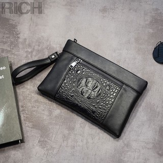 臺灣現貨【Rich睿趣】半鱷魚紋手拿包-手抓包手提包小包隨身包錢包鈔票包旅行包休閒包收納包工具包外出包 C0051