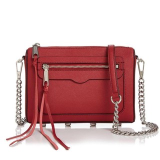REBECCA MINKOFF 斜揹包 側揹包 十字紋防刮真皮 手拿包 肩揹包 R17265 紅色RM(現貨)