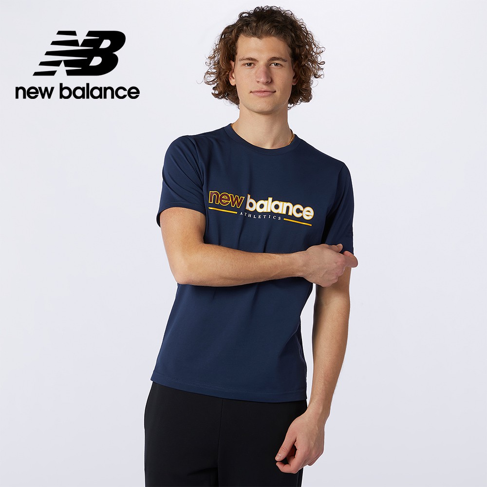 【New Balance】NB短袖上衣_男性_深藍色_AMT13500NGO