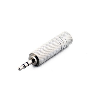 臺灣製 音源 6.3mm 母轉 3.5mm公轉接頭(大轉小)吉他導線進電腦錄音/耳機轉接 [唐尼樂器]