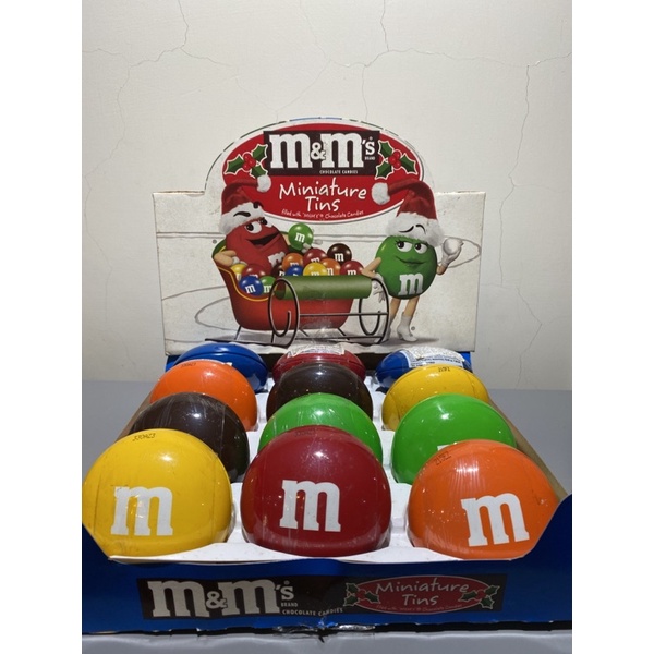 絕版商品2003年M&amp;M’s「金屬」巧克力袖珍圓形鐵盒