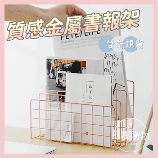[臺灣出貨] 書檔 檔案架 書報架 檔案收納架 桌上收納架 辦公室檔案框 北歐玫瑰金收納架