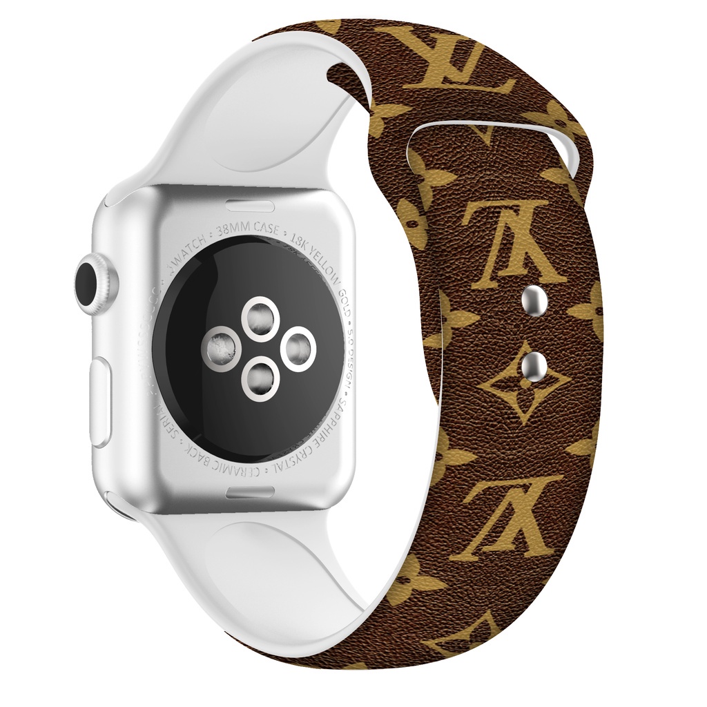 現貨 印花 LV Apple Watch錶帶 適用iwatch 7代 6 5 4 3 2 1 Se 矽膠錶帶 蘋果手錶帶