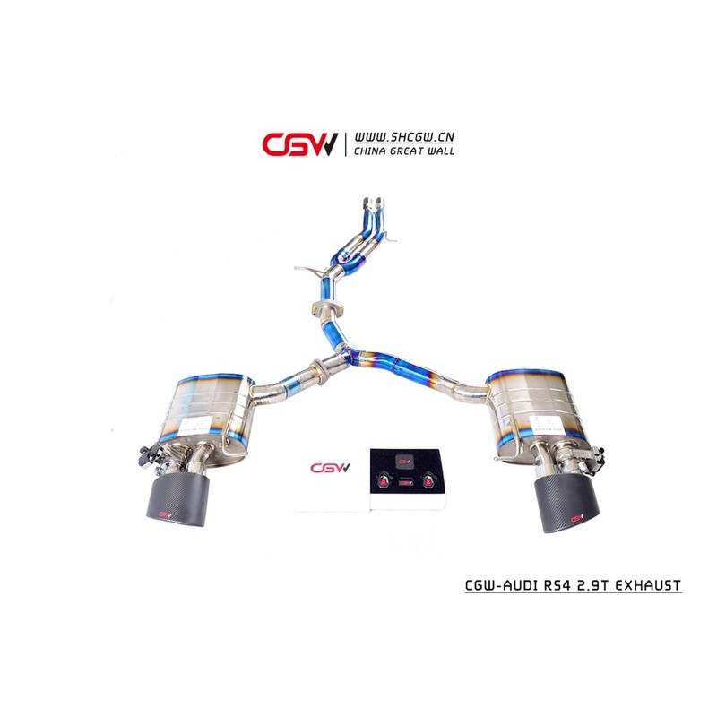 晟信 CGW 奧迪RS4適用 當派 觸媒 頭段 中段 尾段 排氣管 Downpipe 鈦合金全段排氣