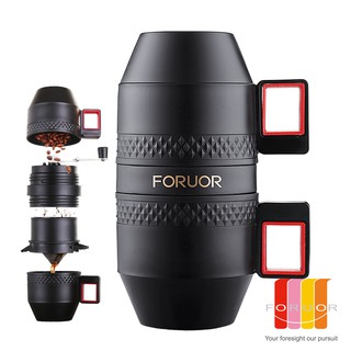 "全新未拆"【FORUOR】法國FOR U金銀物語雙耳研磨手沖咖啡杯／隨行手拿杯掛耳漏斗手拿杯 FU-GM167(TW)