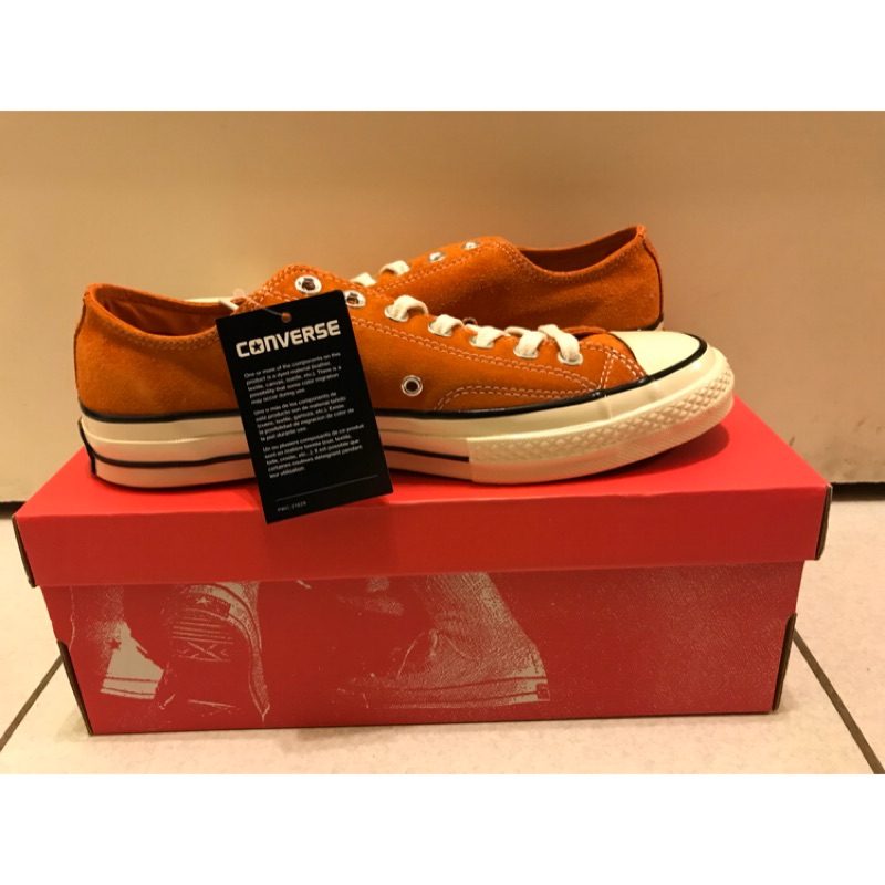 Converse Chuck Taylor All Star 1970 橘色麂皮低筒三星標