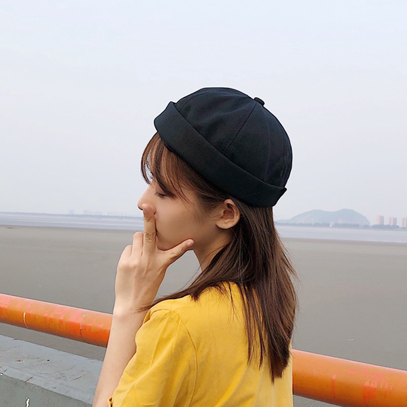 現貨海外直送 中國風新款棉布四季款地主帽男街头潮人嘻哈帽无檐瓜皮帽子女光板帽女潮 蝦皮購物