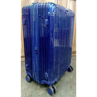 二手寶藍色鏡面輕量手拉桿行李箱