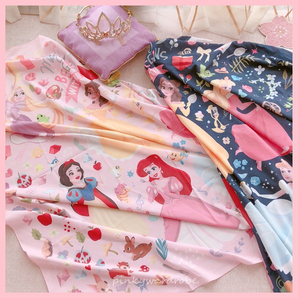 ♥ 小花日韓雜貨 ♥ -- 迪士尼公主大方巾絲巾圍巾