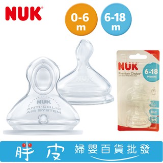 德國 NUK 寬口矽膠奶嘴 ２入 初生型 一般型 大圓洞 / 中圓洞 / 小圓洞 防脹氣奶嘴