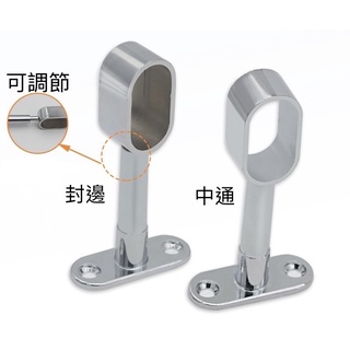 可調式目玉 可調式衣桿託 橢圓管 O型管 目玉 管頭 衣託 中通 掛衣桿 掛衣架 吊衣桿