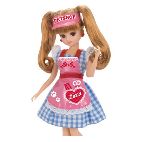 [五色鳥]Licca正版莉卡娃娃衣服/寵物店里香服飾3件組(衣服+圍裙+帽子)(不含娃娃)/女孩玩具