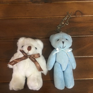 白熊玩偶 藍色小熊 米色小熊 藍熊 吊飾 9成新