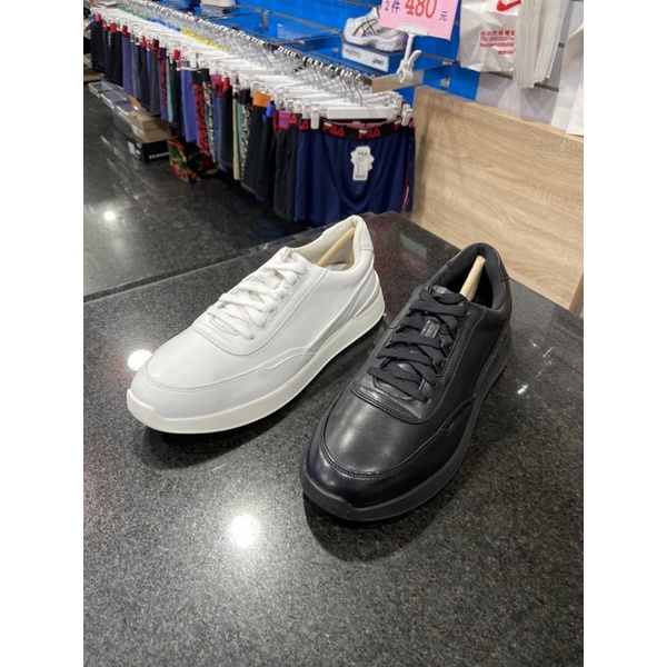 CLARKS Race Lite Lace 男款 全皮面工藝設計綁帶 休閒鞋 CLM64289C 黑 65927C 白