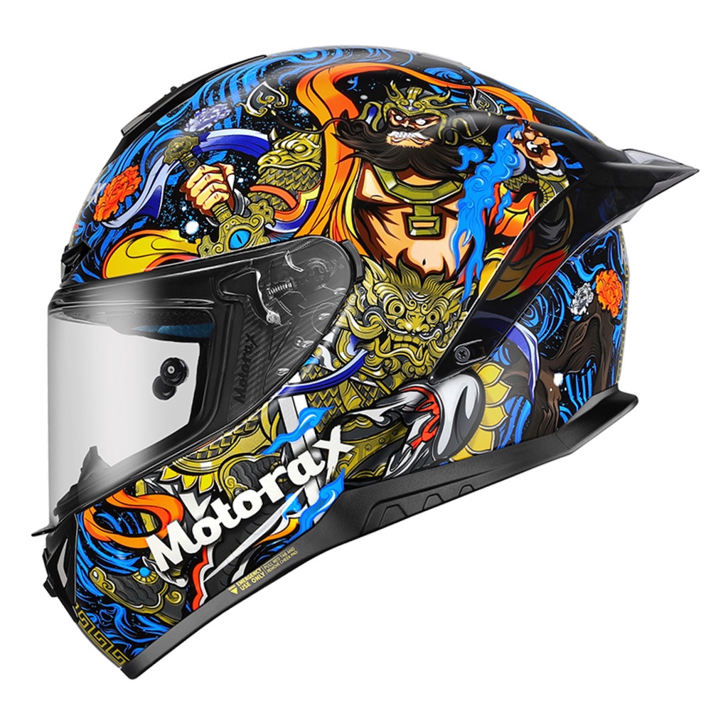 [安信騎士] Motorax R50s 彩繪 戰神 WARRIOR 藍 全罩式 安全帽 競技 摩雷士 大鴨尾 R50