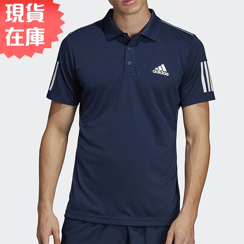 ADIDAS 3-STRIPES CLUB 男裝 短袖 POLO衫 休閒 網球 透氣 藍【運動世界】DU0850