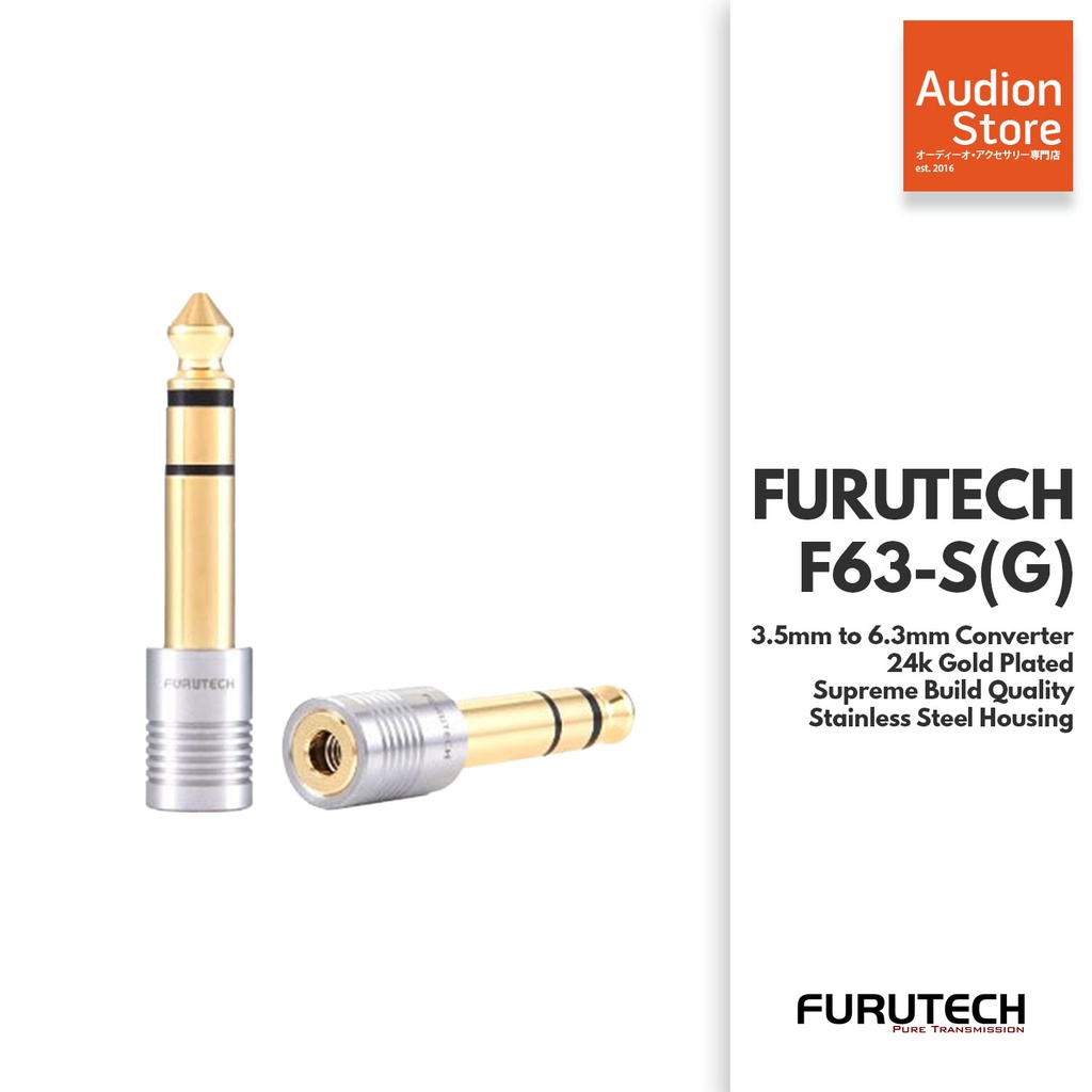 Furutech F63-S 3.5mm 轉 6.3mm 24K 金不銹鋼插頭轉換器