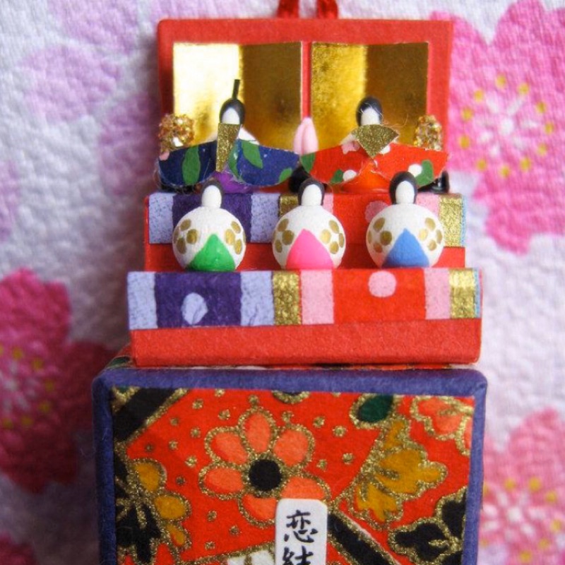 夏日和風 結緣祈念 超迷你女兒節人形小箱日本手工製結緣守 蝦皮購物