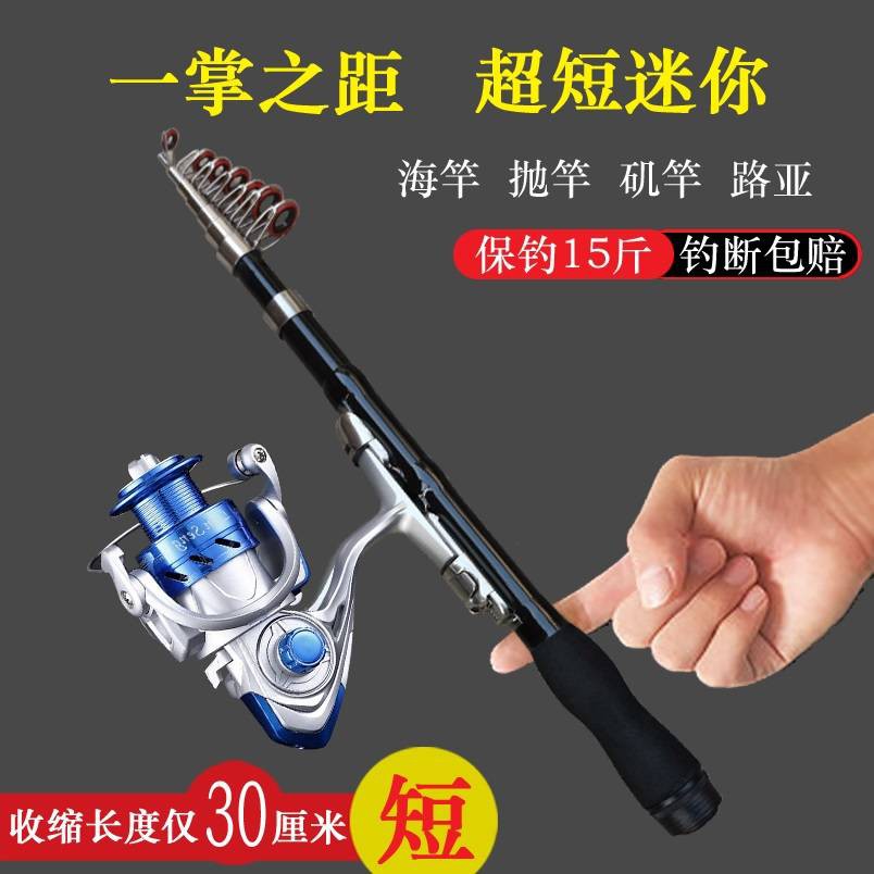 現貨 超短迷你小型釣魚竿海竿冰釣桿磯竿手海兩用釣魚竿路亞遠投拋竿好攜帶迷你口袋型釣竿捲線器 夜釣 拋竿 1 蝦皮購物