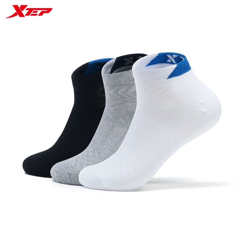 【特步 xtep】2022新款 運動襪 3雙裝 三色 速乾 科技 防滑 耐磨 短襪 夏季透氣跑步襪子 特步官方直營