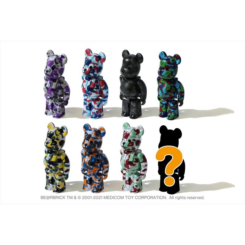 BAPE X MEDICOM TOY  BE@RBRICK BAPE CAMO 28TH 100% 公仔