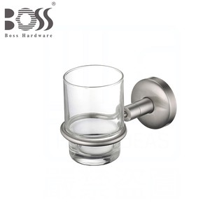 《BOSS》304不鏽鋼漱口杯架 D-3605 不銹鋼霧面刷線 附活動式玻璃杯 可放牙刷牙膏 臺灣製造