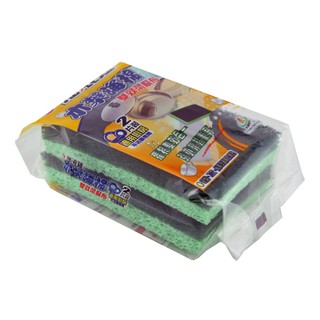 木漿海綿 雙效菜瓜布 2入 臺灣製 洗碗布