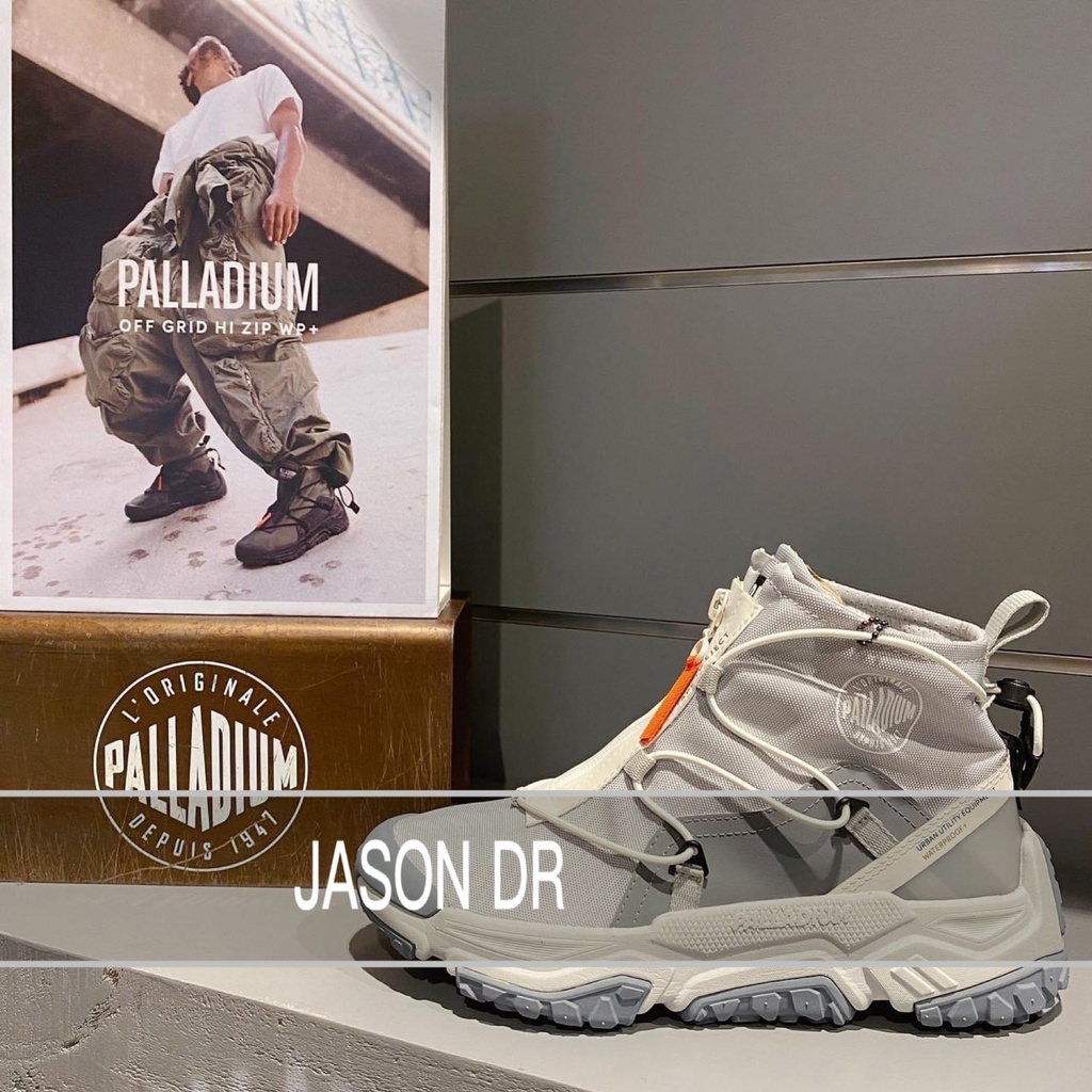 JASON DR (免運) PALLADIUM OFF GRID HI ZIP WP+輪胎潮鞋冰川白 77169-069