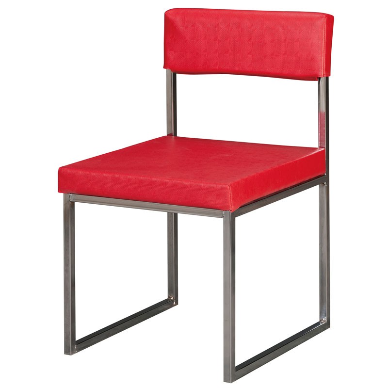 【PA1957-12】路亞電鍍餐椅(編織紅紋皮)(配送桃園以南區域請詢運費)