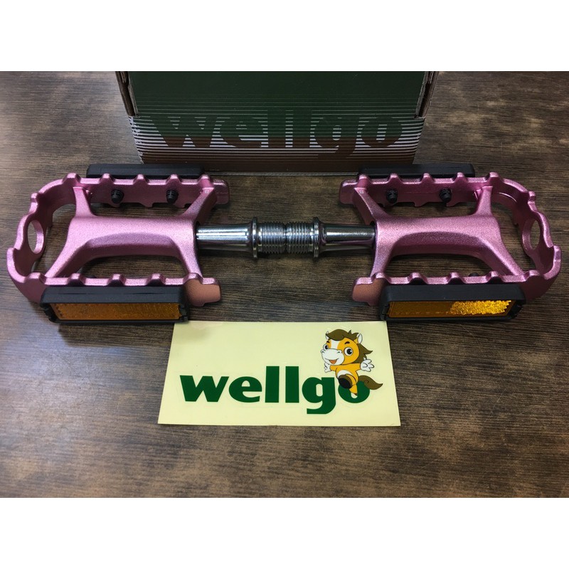 騎樂●公司貨●wellgo M111 自行車踏板/鋁合金鍛造/鉻鉬鋼/粉紅色