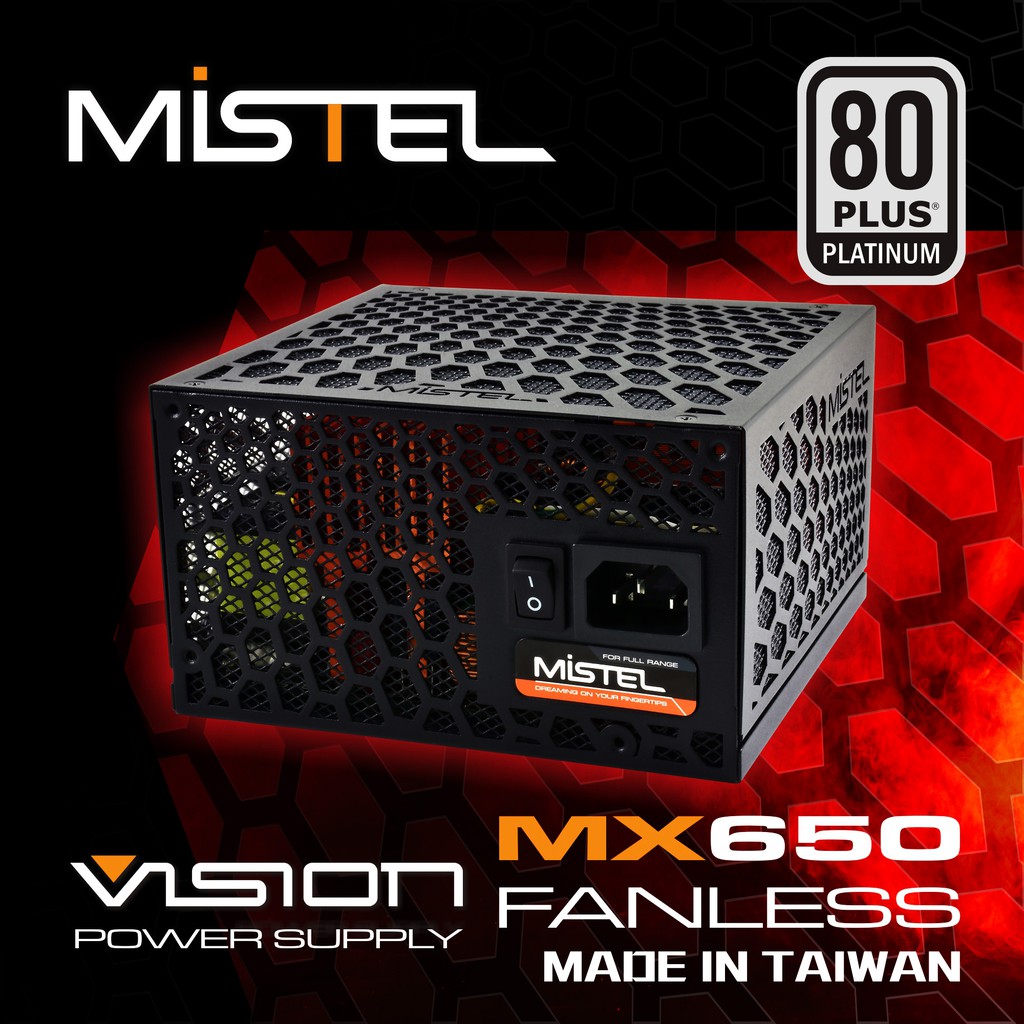 MISTEL 密斯特 VISION MX650 FANLESS 白金80PLUS電源供應器(無風扇)