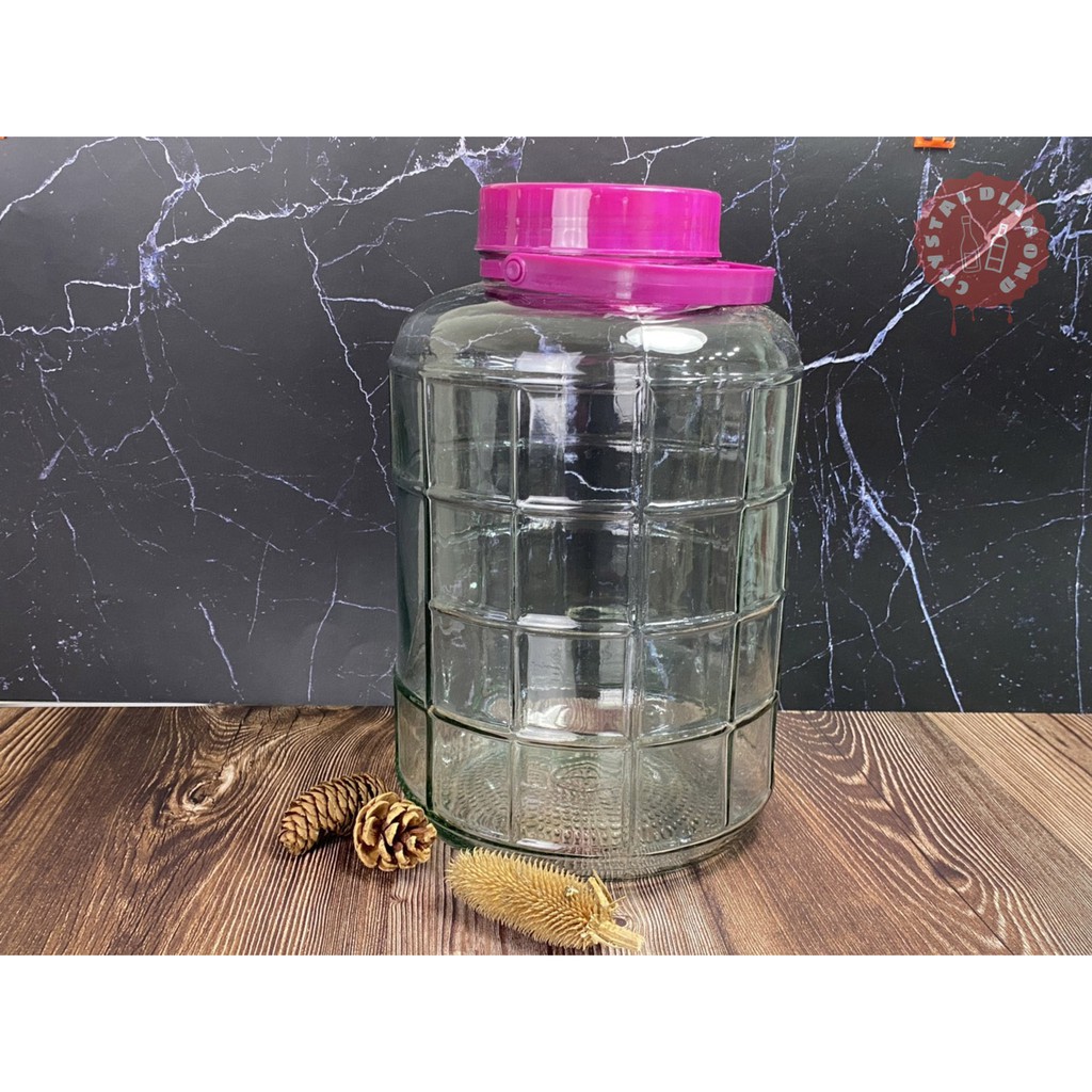 晶鑽 方格果酒瓶10l 斤 玻璃瓶方格果酒瓶梅酒瓶 梅子瓶 酵素瓶 釀酒大罐子紫蓋 蝦皮購物