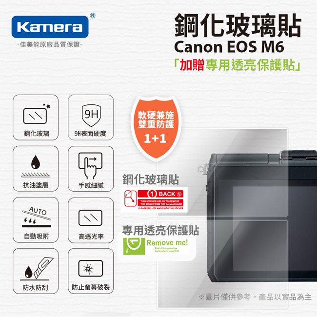 "買一送一" Canon EOS EOS M6 鋼化玻璃貼 硬式保護貼 M6 專用 9H 買鋼化送高清