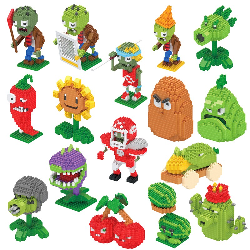 嬰兒兒童玩具◈✲樂高微小顆粒玩具女孩系列立體男孩拼裝積木成年高難度植物大戰11