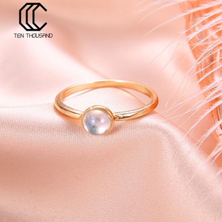 🎄TENTHOUSAND🎄歐美時尚個性氣質簡約金屬幾何珍珠戒指圓心指環關節戒指