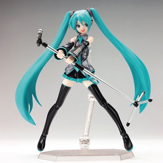 15cm 動漫 初音未來 人偶 Figma 014流行歌手未來可動關節PVC公仔手辦可動人偶模型桌面裝飾玩具公仔兒童禮物