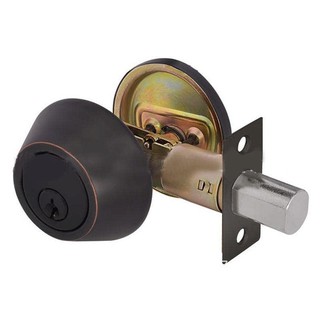 D101-10B 紅古銅 輔助鎖 補助鎖 防盜鎖 適用 鋁 硫化銅門 木門 大門 一般房門 (60 mm、扁平鑰匙)