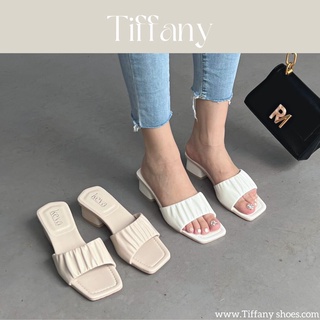 Tiffany闆娘實拍-24H當天寄出 "質軟"韓國KOL輕復古 雲朵皺皺 方頭 低跟拖鞋 雲朵跟拖 低跟拖鞋 粗跟拖鞋